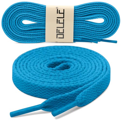 Image of DELELE 2 Pair Super Quality 24 Colors Flat Shoe laces 5 /16 inch Wide Shoelaces for Athletic Running Sneakers Shoes Boot Strings