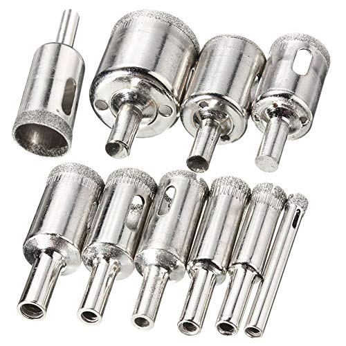 Brocas para perforación de mármol, azulejo, vidrio y pizarra - 10 piezas con recubrimiento de diamante, diámetro de agujero: 4 mm miniatura 1