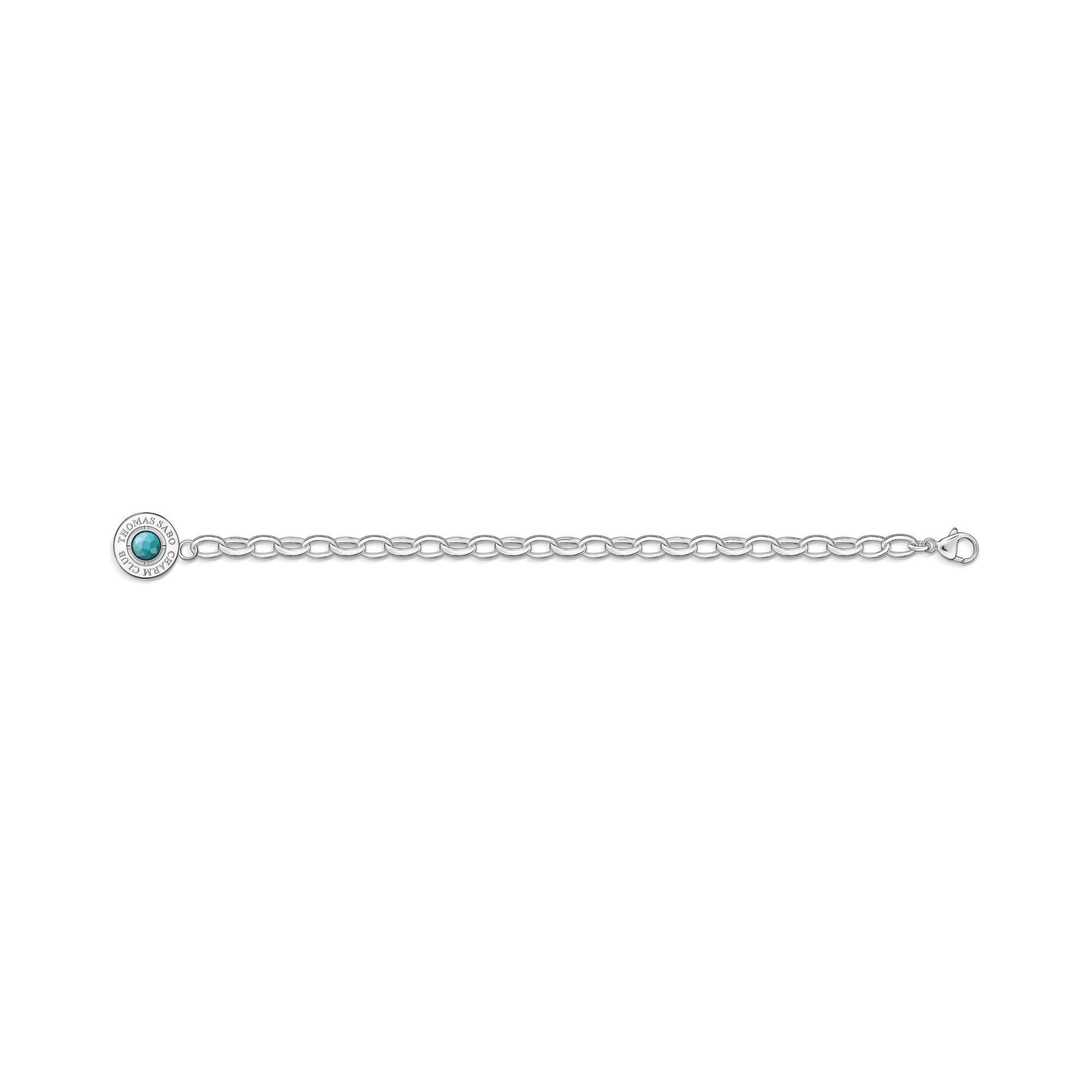 Thomas Sabo Pulsera con dijes Turquesa Plata de ley 925 X0229