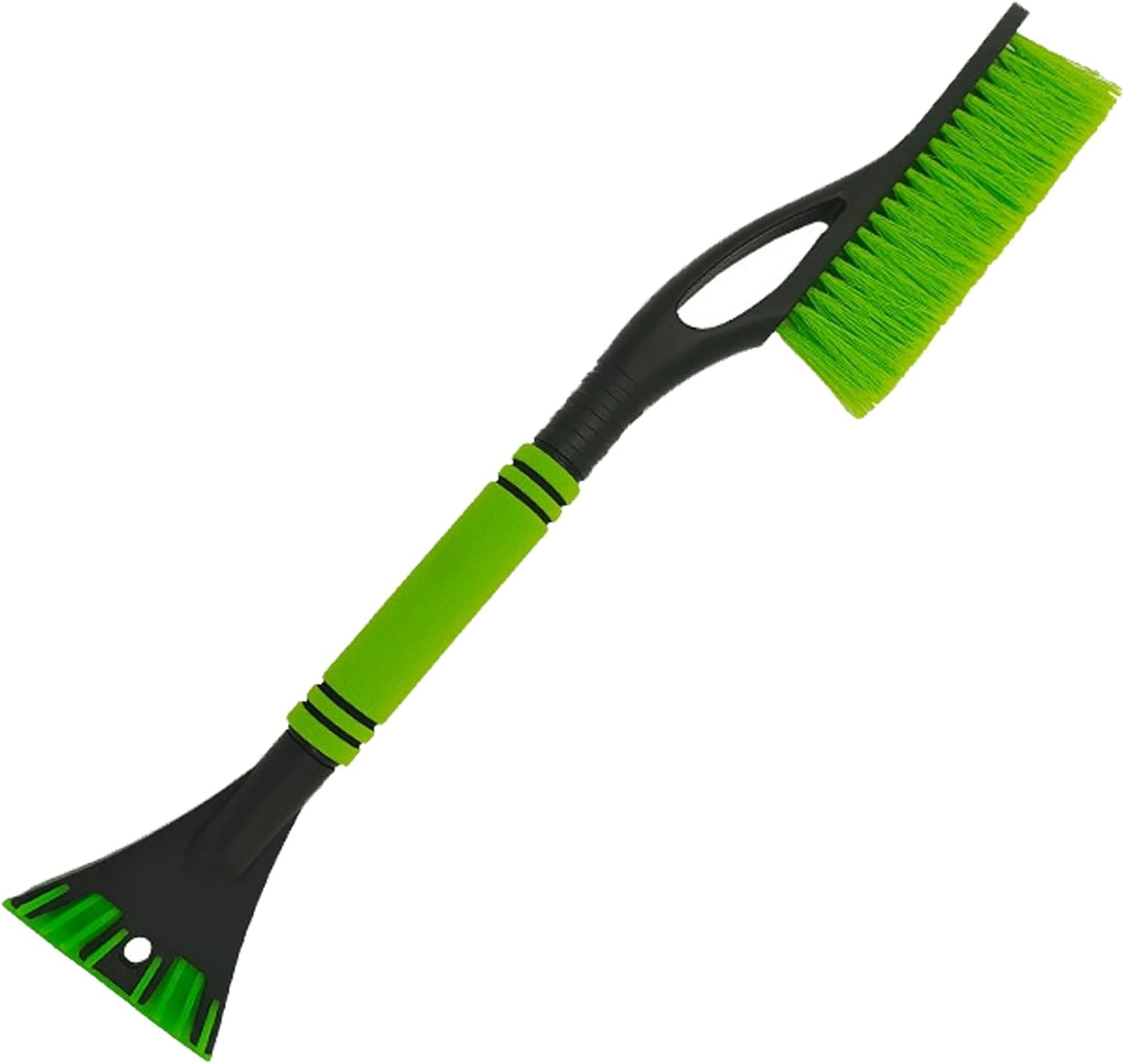 27" Detachable Aluminum Snow Brush & Ice Scraper for Car Windshield - Ergonomic Foam Grip, Suitable for Cars, Trucks, SUV Windshields & Windows, Winter Car Essential Tool (Green)