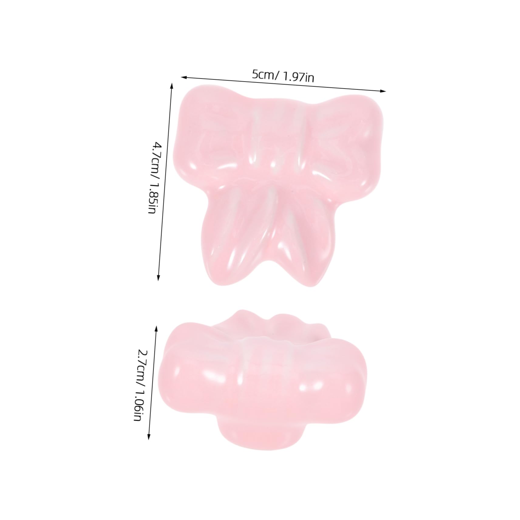 Alipis 2pcs Bow Shape Cabinet Knobs Ceramic Drawer Pulls Decorative Furniture Door Handle for Wardrobe Home Hardware Vintage Style