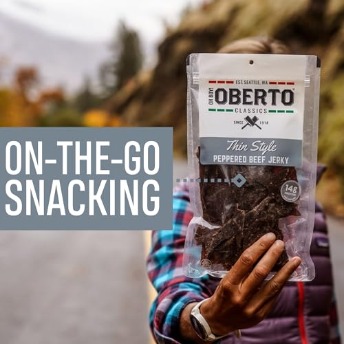 Image of Oh Boy! Oberto Classics Thin Style Peppered Beef Jerky, 7 Ounce
