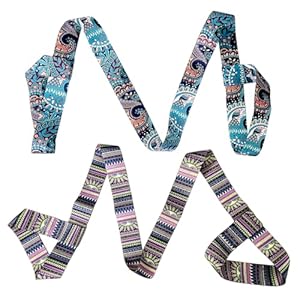 EHDWXVZM 2 piezas de correas para esterilla de yoga, correas plegables para esterilla de yoga, eslingas ajustables, eslingas deportivas, correas coloridas para esterilla de yoga