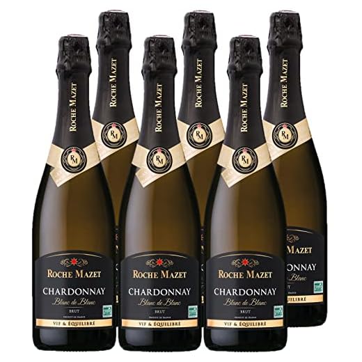 Roche Mazet - Vin Blanc Pétillant Brut - 100% Chardonnay - Vin de France - Lot de 6 bouteilles x 75 cl