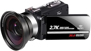 câmera web Digital Video Camera Camcorder 2.7K Camcorder For Vlogging 3 0MP 16X Digital Zoom 3.0Inch Wifi Function Video Cameras With Audio/video (Size : 32G SD Card, Color : DV02-Lens)