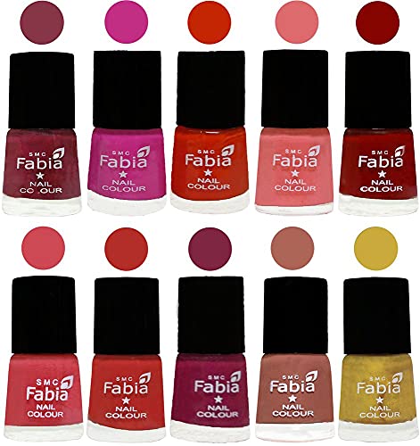 Image of ALL IN ONE (PACK OF 10), Long Lasting Glossy Nail Polish, 6 ml Each, All Vibrant Colours,02293