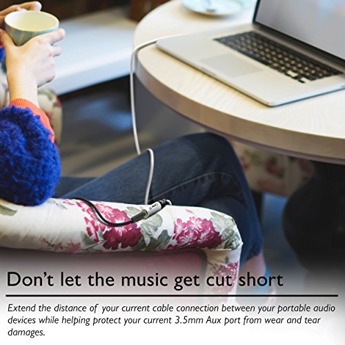 50Ft 3.5Mm Extension Cable, Gearit Pro Series Preminun Gold Plated 50 Feet 3.5Mm Auxiliary Audio Stereo Extension Male To Female Cable, White #TOP6