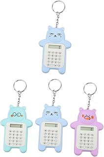 VILLCASE 4Pcs Calculadora Aritmética Mini Chaveiro Mini Calculadora Chaveiro Bolsa Chaveiro Desenhos Animados Chaveiros Personalizados Estudantes Mini Calculadora Mini Calculadora