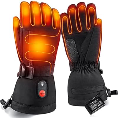 Battery Heated Gloves for Men Women, Rechargeable Electric Ski Touchscreen Gloves, Winter Hand Warmer for Cycling Motorcycling Hunting Hiking