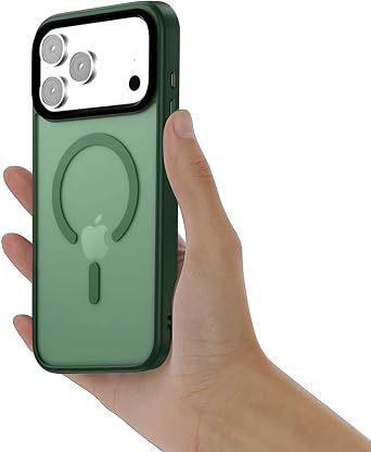 for iPhone 17 Pro Case | Metal Buttons | 180cm Military Drop Proof | MagSafe Compatible| Skin-Friendly FeelGreen