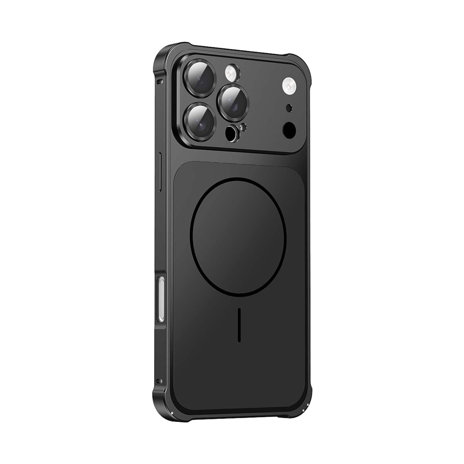 Coque iPhone 13 Pro Max rigide en aluminium noir résistant pour éviter les bris