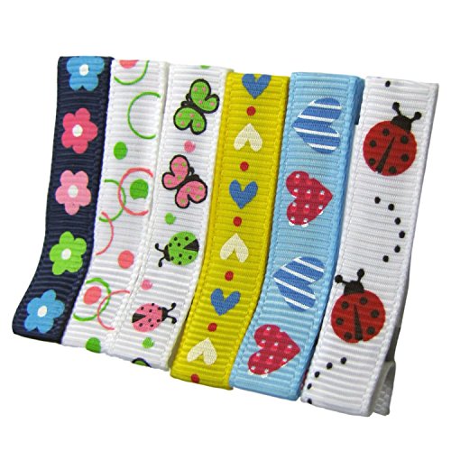 Doodlebellies No Slip Alligator Colorful Pattern Hair Clip Set Unique Design for Girls (6 Pieces)