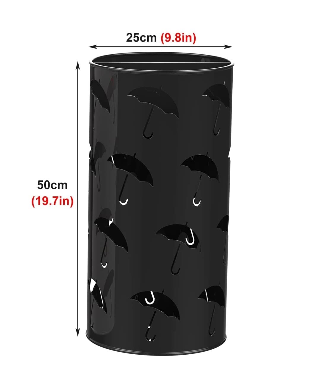 GKJHTED Seau De Parapluie Rond Pour Parapluies Longs Et Courts, Support De Rangement En Métal Pour La Maison, L'appartement, Le Bureau, La Décoration Intérieure