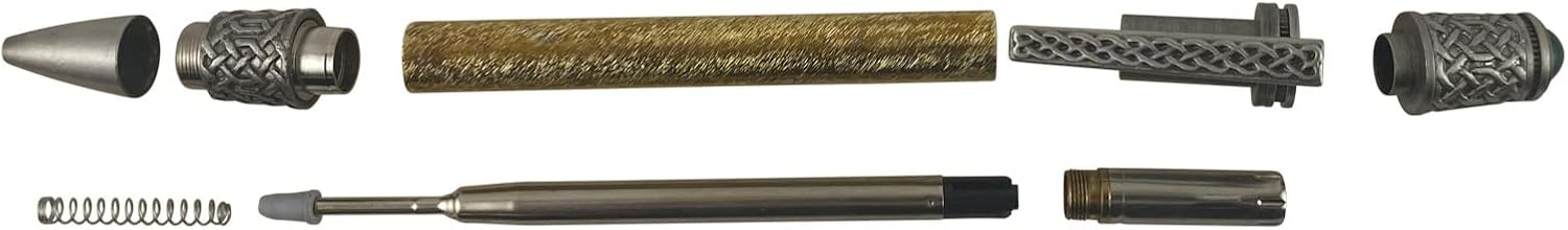 Penn State Industries PKCPENAP Celtic Twist Ballpoint Pen Kit Woodturning Project (5, Antique Pewter)