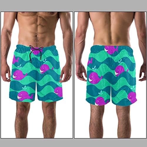 Maillots de Bain pour Hommes JDEZ Short de Plage Vague Imprimé