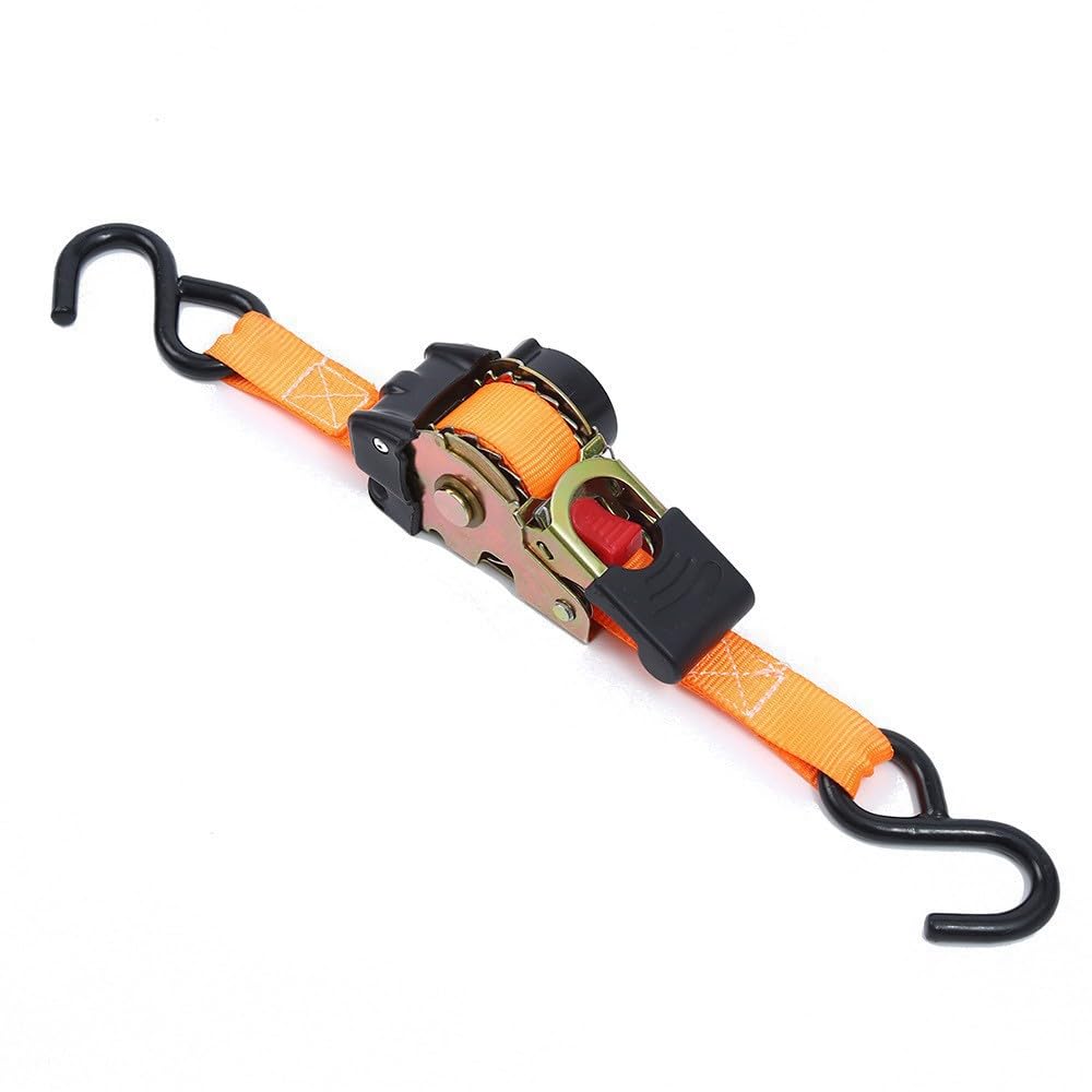 Correa de Amarre, Cinta retráctil automática de 2 m for Equipaje, Tensor de Seguridad, Correa de trinquete retráctil for Motocicletas. para Baca Bicicletas, Motocicletas(Orange 2.5x200cm)