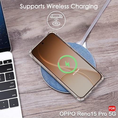 Image of TheGiftKart Crystal Clear Back Cover Case for Oppo Reno 15 Pro 5G | 360 Degree Protection | Shock Proof Design | Transparent Back Cover Case for Oppo Reno15 Pro 5G (PC & TPU, Transparent Bumper)
