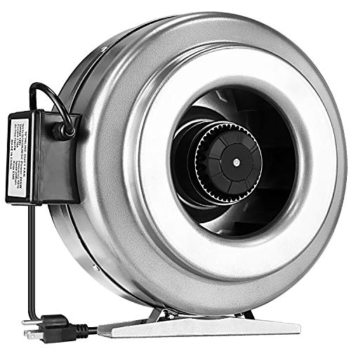 iPower GLFANXINLINE10V2 10 Inch 760 CFM Inline Duct HVAC Vent Blower Fan for Grow Tent, silver