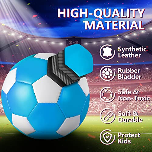 Tradder 4 Pcs Soccer Ball With Pump Official Size 4 5 Outside Sport Soccer Ball Soccer Stuff For Kid Teen Boy Girl Game Training Practice Youth Soccer Outdoor Players (Colored Style, Size 4) #TOP3