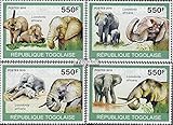 Gebiet: Togo Prophila Collection Togo 3479-3482 (kompl.Ausg.) 2010 Afrikanischer Elefant (Briefmarken für Sammler) Säugetiere