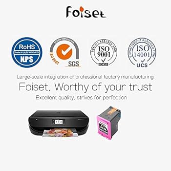 Foiset Remanufactured Inkjet for HP 61 61 XL ( Black, Tri-Color )  Replacement 61xl Cartridege with HP Envy 4500 4501 5530 Deskjet 1510 2540  2541 2542 ...