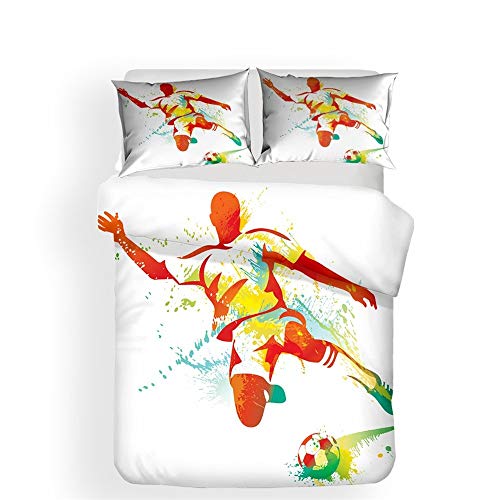 Parure de lit football 135x210 cm pour changer la décoration d'une chambre d'enfant - 2