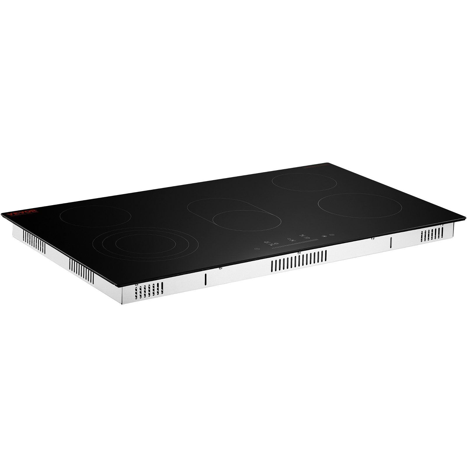 Diagram showing cooktop dimensions and built-in installation