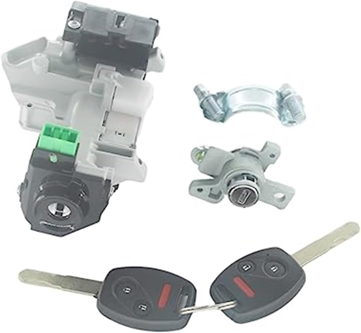 AL278 06351-TE0-A11 72185-SHJ-A01 Ignition Switch Front Left Driver Door Lock Cylinder for Odyssey 2005-2010 Car Ignition Switch Lock(Black 2pcs 2-Button Keys)