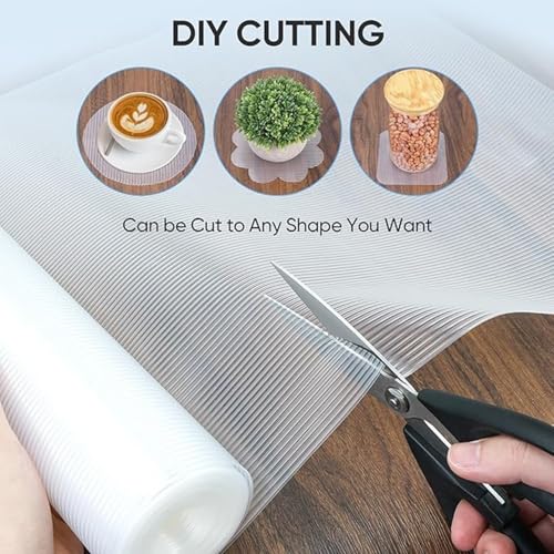 Image of ElastPro EVA Food Grade Washable Anti Slip Mat /Sheet for Fridge, Shelf Liner, Table, Kitchen Drawer mat (Line Clear, 10 Meter)