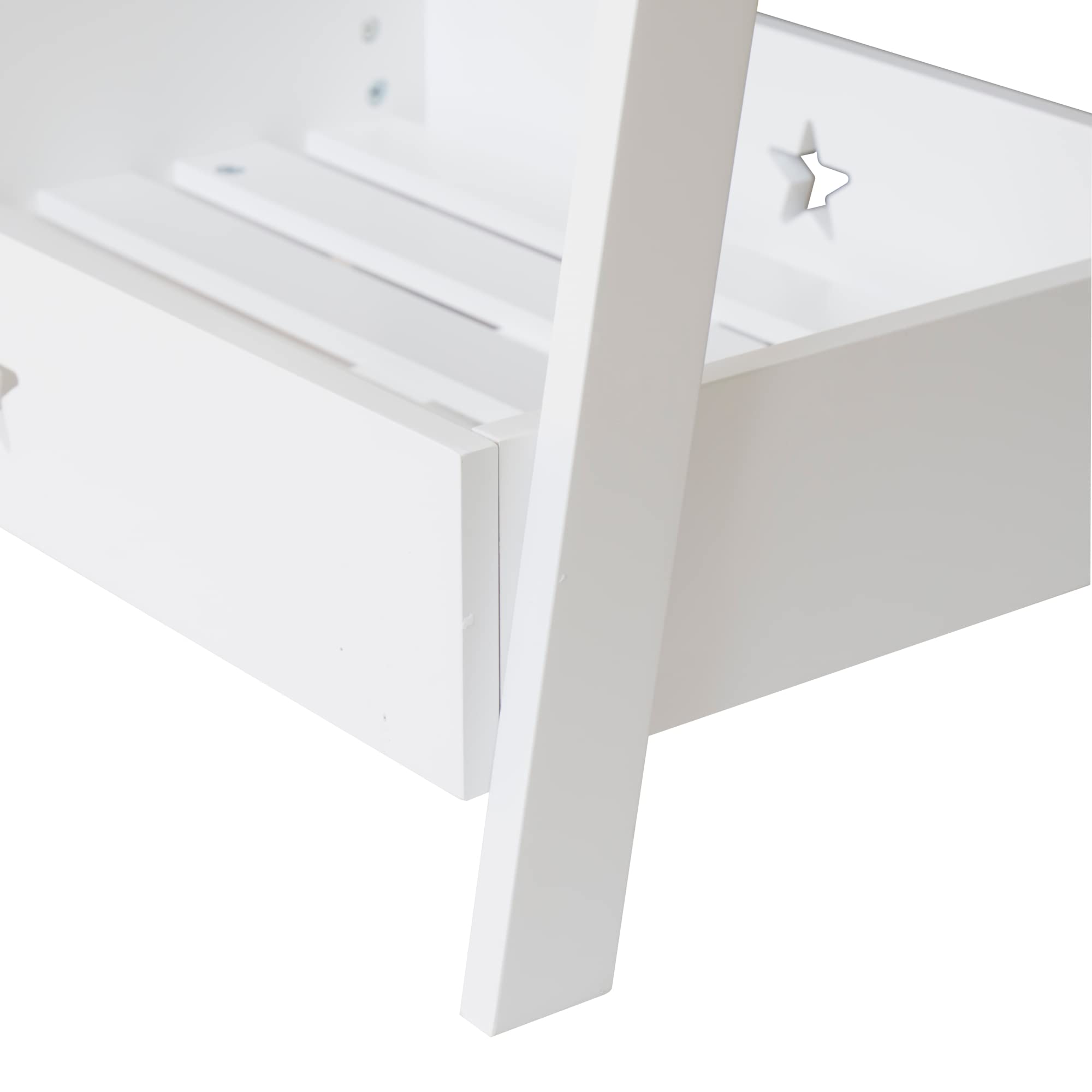 [en.casa] Garde-Robe pour Enfant Meuble de Rangement pour Vêtements de Style Tipi MDF Bambou 126 x 73 x 43 cm Blanc