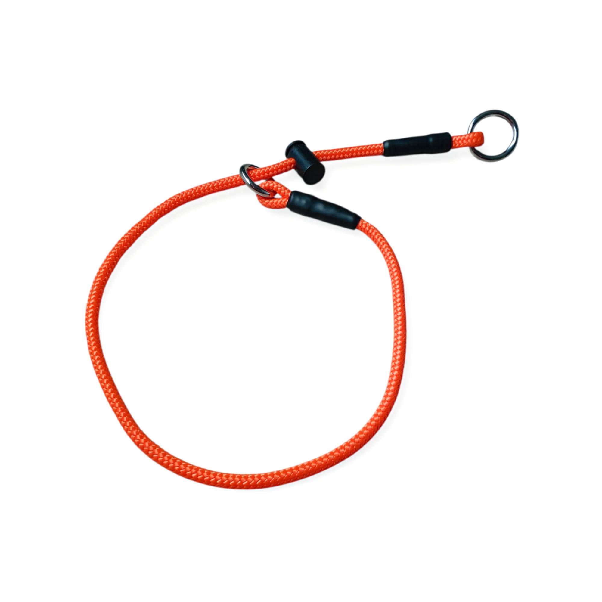 p.e.s. Slip dog collar/Signature PRO Training collar/Choke collar/Dominant dog collar/Grot/6mm PPM thin sturdy & strong rope with a snug adjustable stopper/Handmade in the UK (Neon Orange, Large)