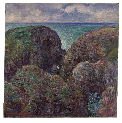 Tableau Monet rochers Port Goulphar pour salon moderne de 60x90cm