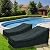 Ruikyhom Lounge Chair Cover 80"L x 28"W, Chaise Lounge Covers Outdoor Waterproof, Heavy Duty Lounge Chair Covers for outside, Fits up to 30" Hight, Outdoor Furniture Cover Black Grey