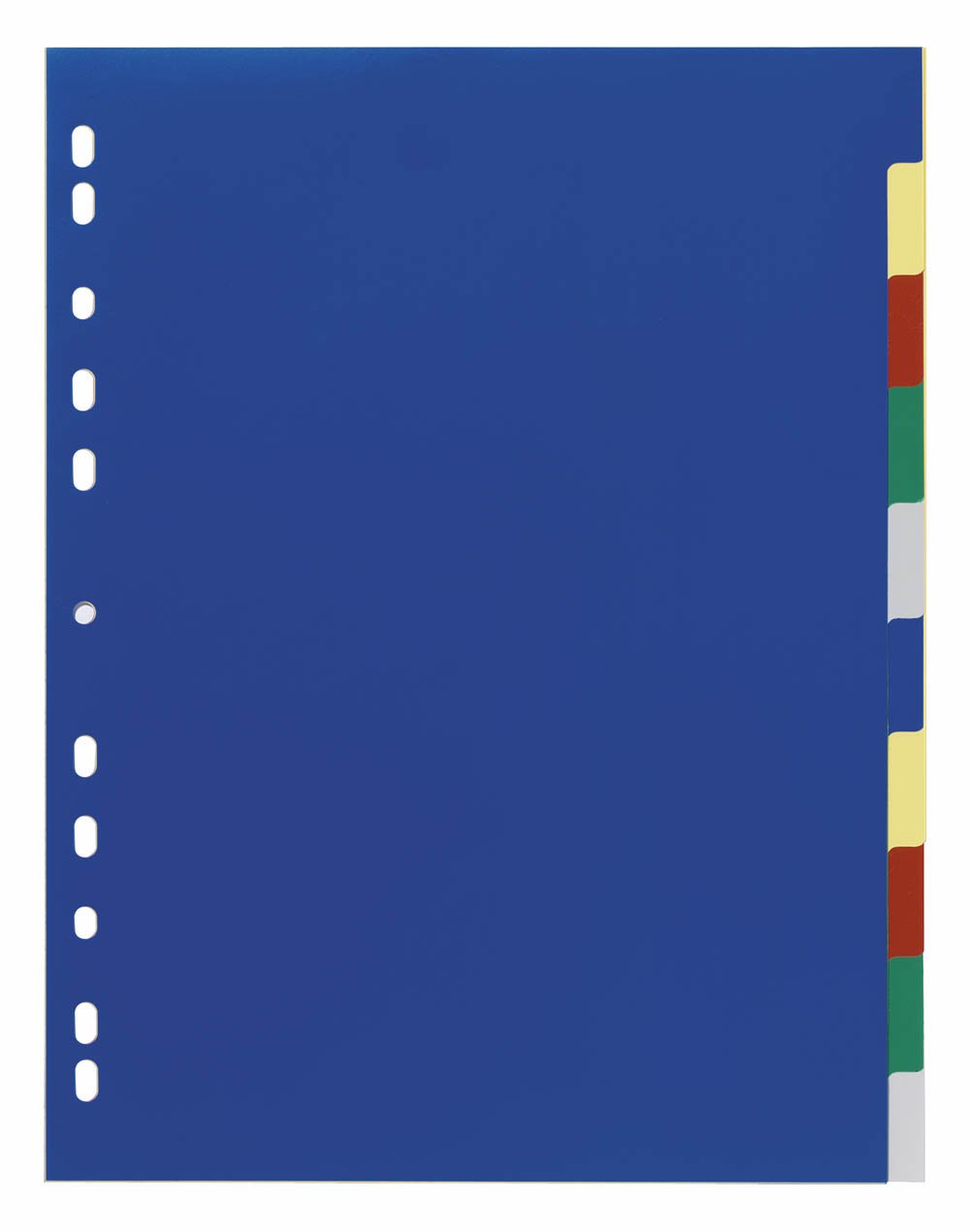 Durable 674727 - Divisorio con cavalierini colorati, etichette personalizzabili, 10 tasti, copertina non stampabile, f.to A4 extra-largo, foratura universale