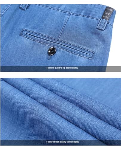 Men Thin Jeans Business Straight Stretch Baggy Denim Trousers Jean3