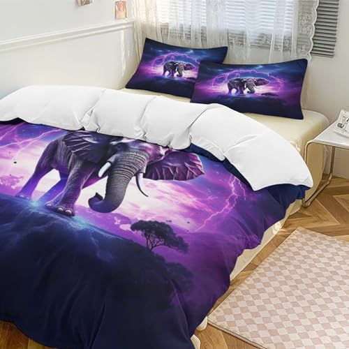 Housse de couette éléphant 3D douce et facile à laver pour grand lit