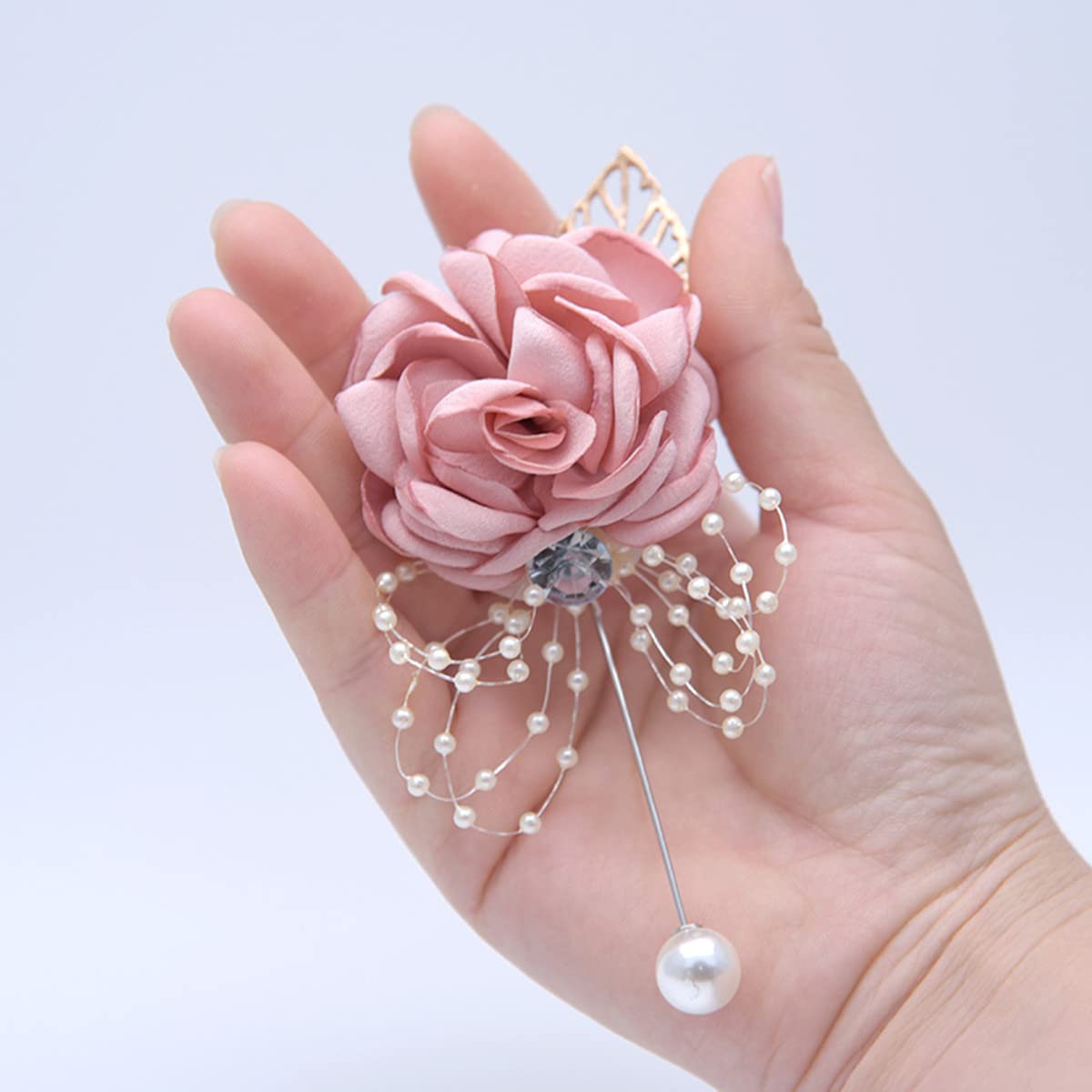 BeautyMeida Bracciali A Rosa Con Corsetto Per Matrimonio - 2 Pezzi Per Sposi E Damigelle