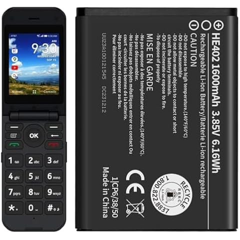Soseieiu HE402 Battery for AT&T Cingular Flex/Nokia 2780 Flip Cover
