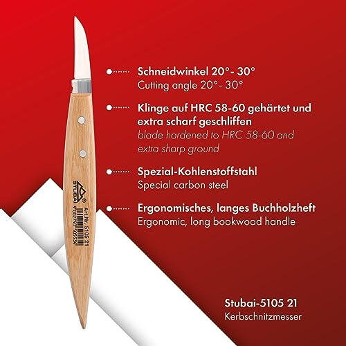 Stubai 510521 Coltello per Scultori Dritto - immagine 3