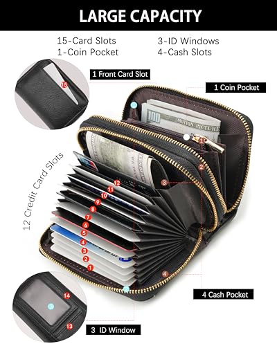 Image of Credit Card Holder for Women,Accordion Wallet with wristlet