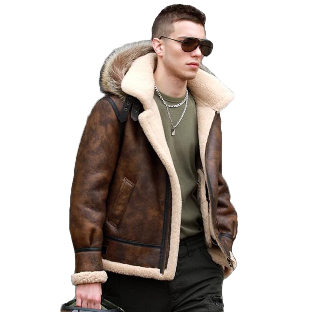 Amazon.co.jp: [Denny&Dora] メンズ ムートン ジャケット B3 シープ