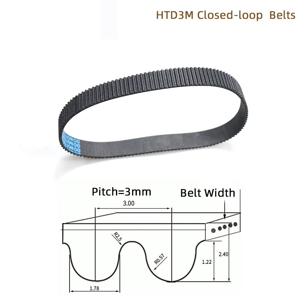 Courroie De Distribution HTD 3M 546-558mm Largeur 6-15mm - Courroie Crantée Synchrone Caoutchouc