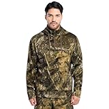 Realtree Men's Half Zip Pullover Bonded Fleece Hoodie, Realtree APX, Small