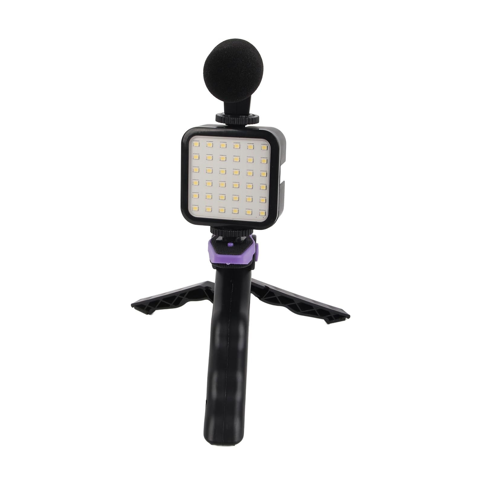 Set professionale per riprese video dal vivo con microfono e treppiede per interni ed esterni, nero, 5 pezzi