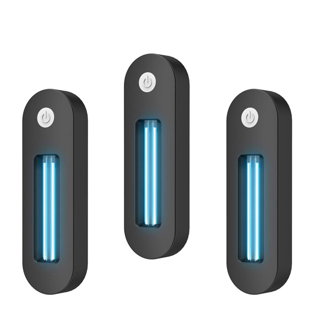 Lámpara UV, USB portátil recargable esterilizador ultravioleta del accesorio ligero, lámpara UVC Para el hogar baño limpio,3pcs