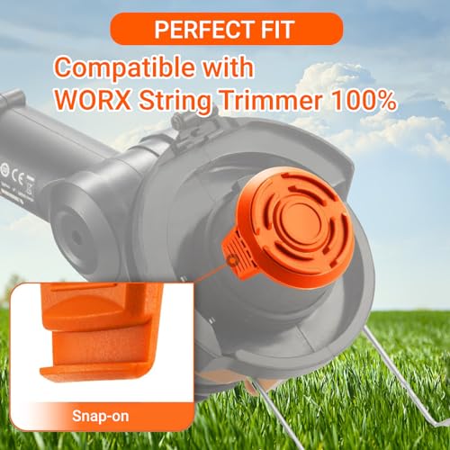 Eyoloty WA0010 GT Replacement Trimmer Spool Cap Covers Compatible with Worx WG150 WG151 WG152 WG160 WG163 WG180 String Trimmer Weed Eater,WA6531 Trimmer Spool Line Cap Covers Parts for Worx (4Pack) - Thumbnail 6