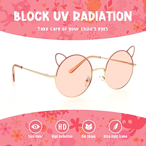 FAA'N Kids Sunglasses Boys Groovy Party Decorations Metal Cat Ears Round Girls Sunglasses Cute Gifts for Kids4
