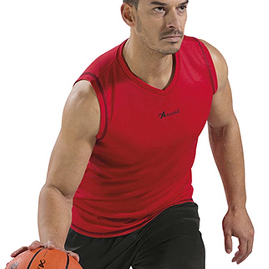 Asioka 184/17 Unisex Adult Sleeveless Basketball Jersey, 184/17 Rojo XXL, red, XXL