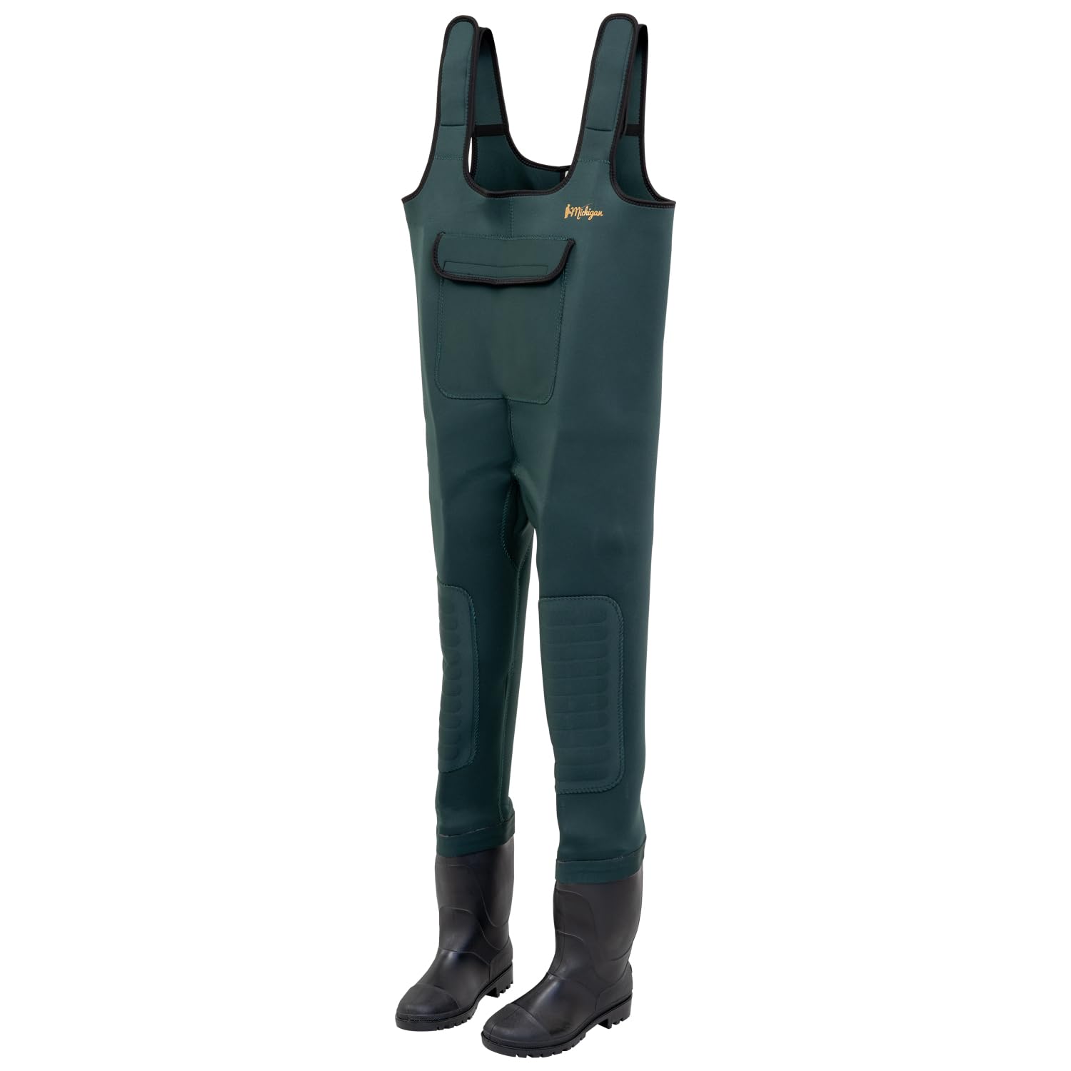 Michigan 3.8mm Neoprene Chest Fishing Waders – Waterproof Breathable Design, Adjustable Suspenders, Reinforced Knees, Durable Rubber Soles – Ideal for Angling, Fly Fishing, Pike/Carp/Trout Outdoor Use