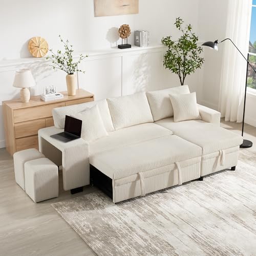 Canapé d’angle convertible 3 pl USB rangement Yihomfy